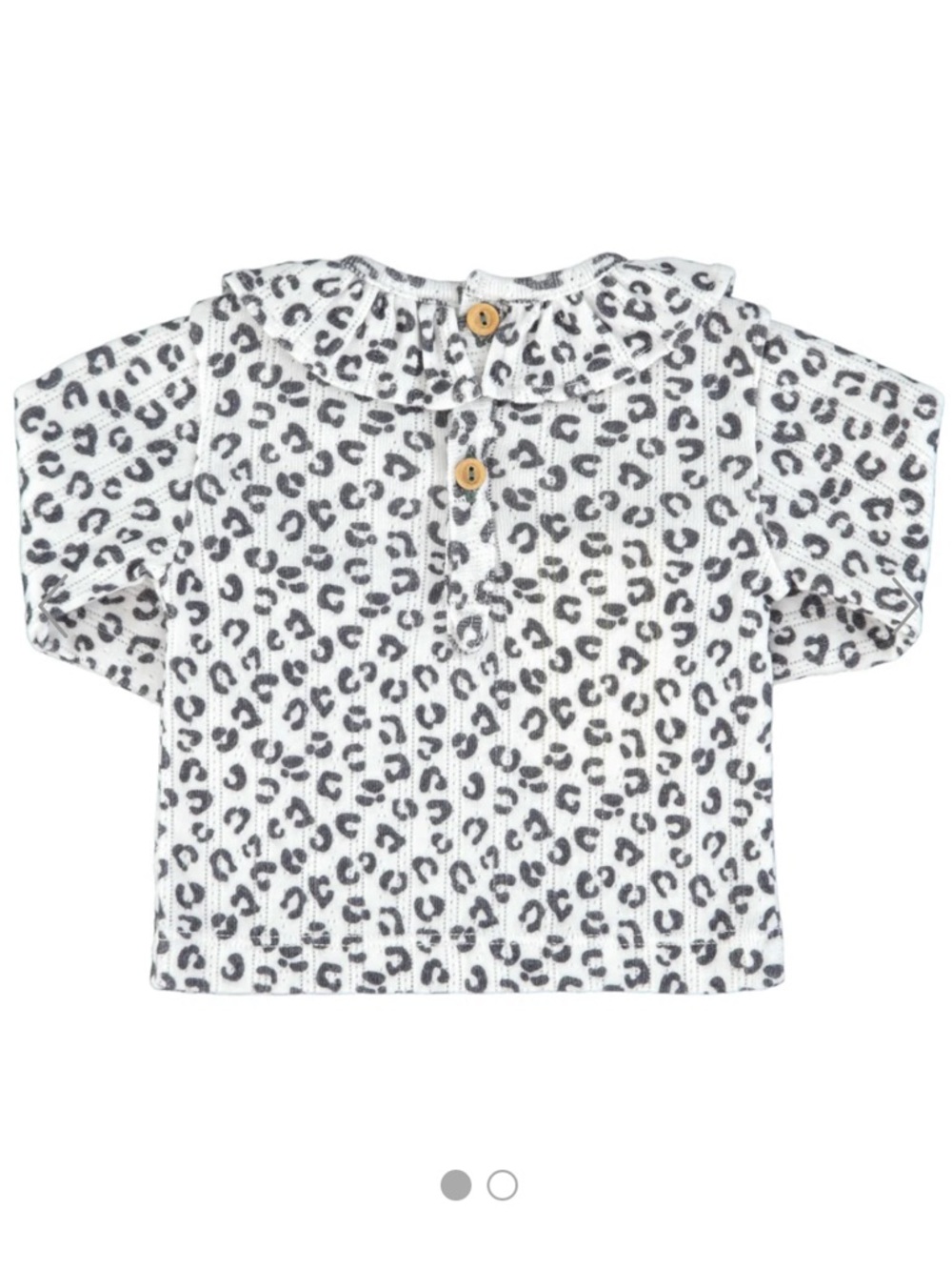 Piupiuchick Newborn Girls' Organic Ruffle Shirt/ Leggings Ecru Leopard Print - Picture 6 of 10